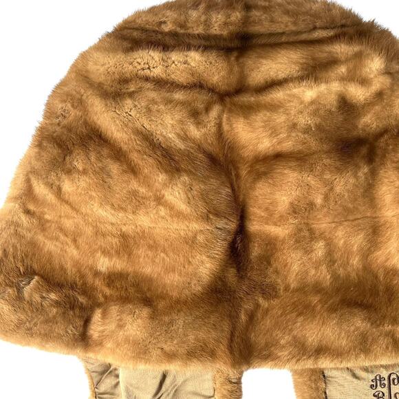 Vintage David Adler Chicago Mink Fur Stole Wrap Shawl Brown - Picture 2 of 8